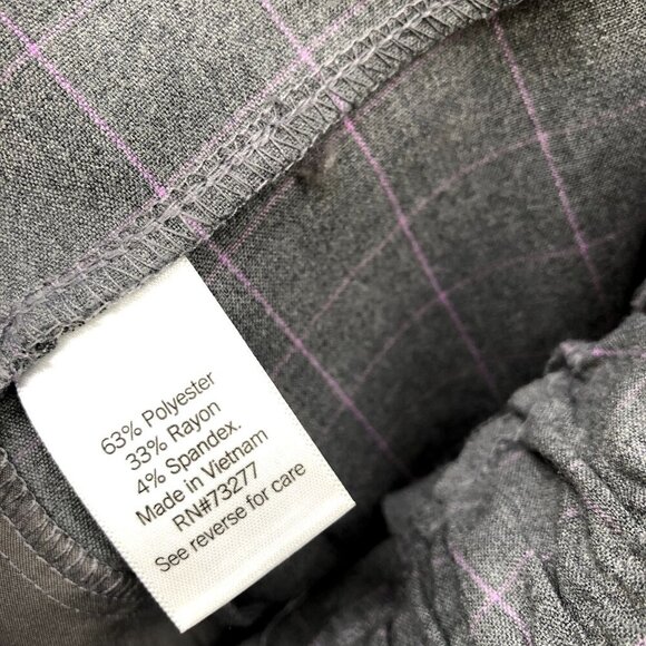 Nine West Relaxed Crop Dress Pants Womens XL Gray Windowpane Plaid Pull On - Picture 9 of 9